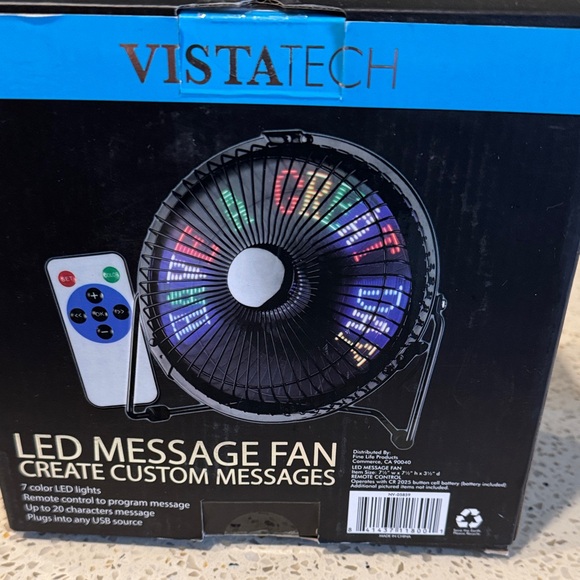 VistaTech LED Message Fan - Picture 2 of 2